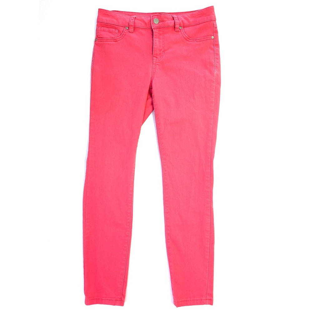 d.jeans Womens Skinny Pants Size 4 Coral Pink Stretch Colored Denim Trousers